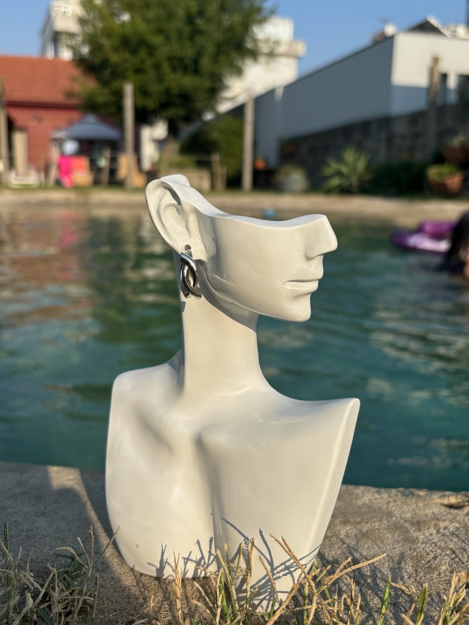 Brincos Tranca Prateado CHECK