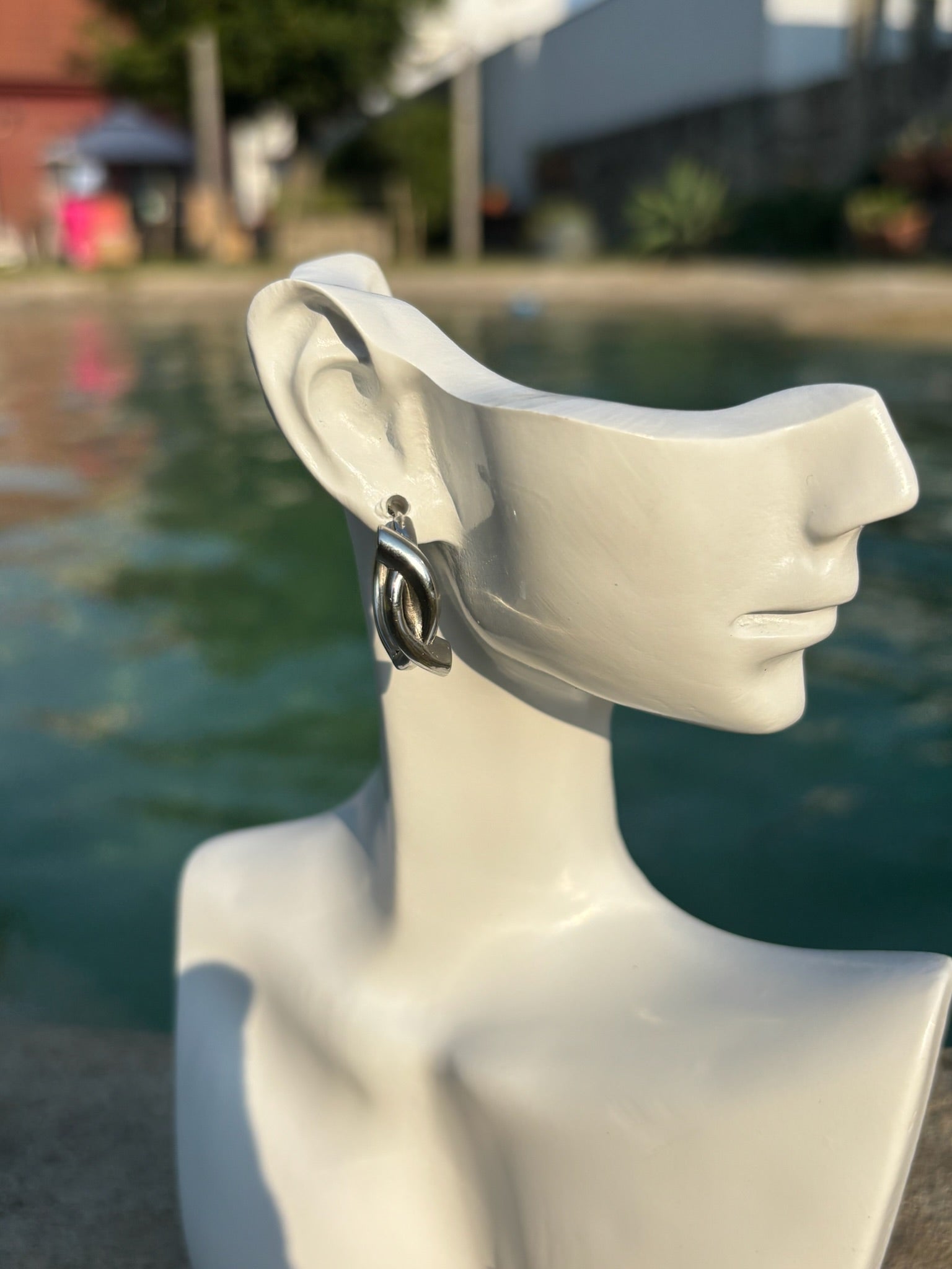 Brincos Tranca Prateado CHECK