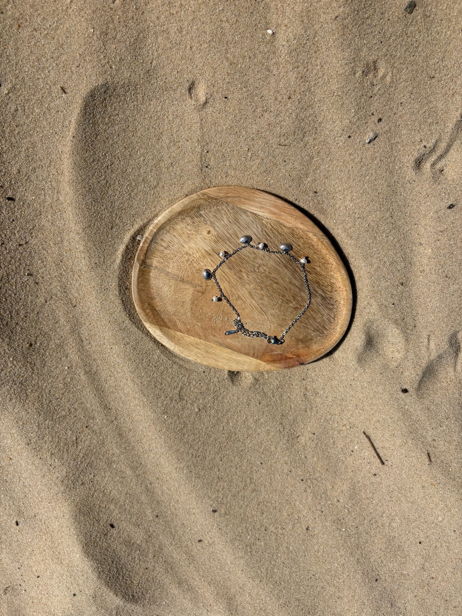 Pulseira de Pe concha prateada CHECK 1