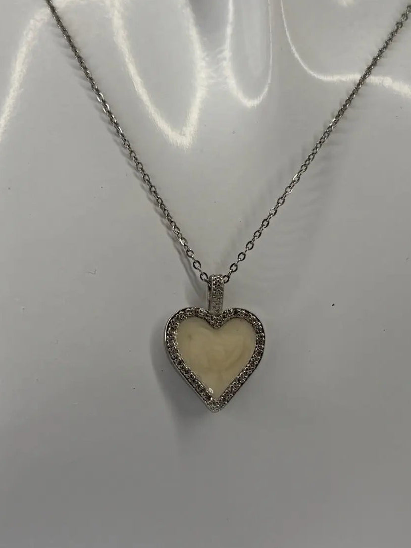 Colar Coração Branco Zaia Jewelry