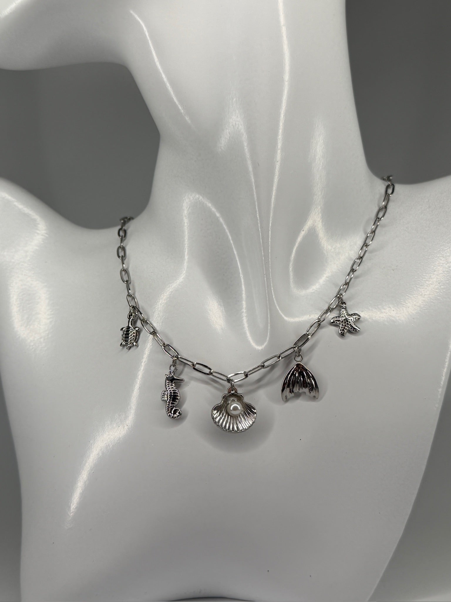 Colar Concha Prateado Zaia Jewelry