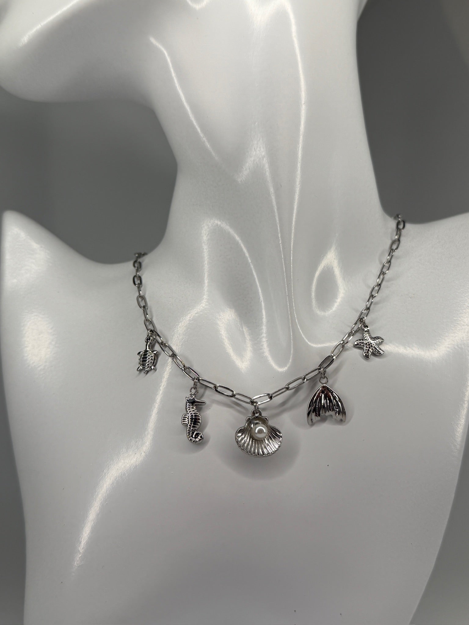Colar Concha Prateado Zaia Jewelry