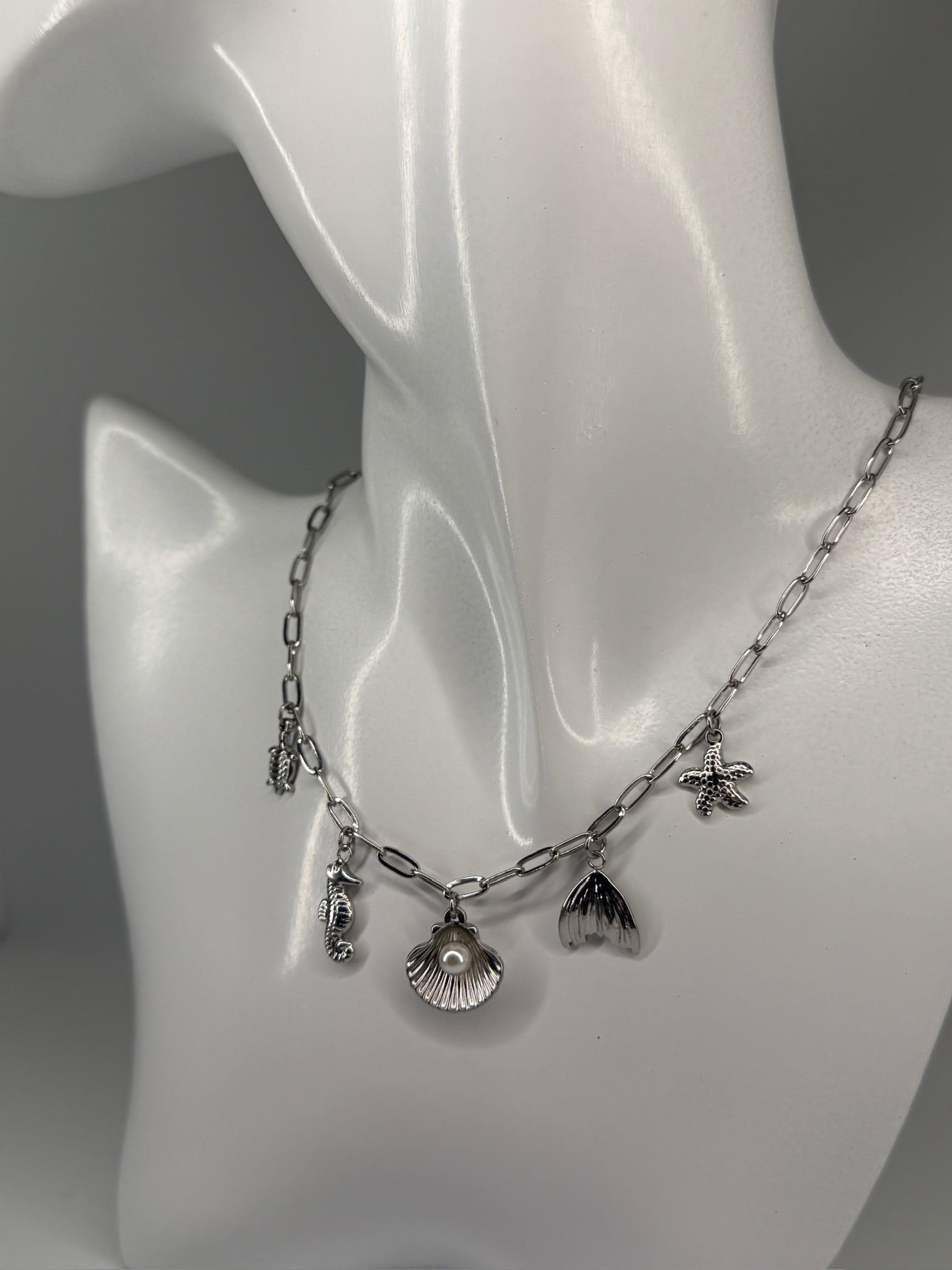 Colar Concha Prateado Zaia Jewelry