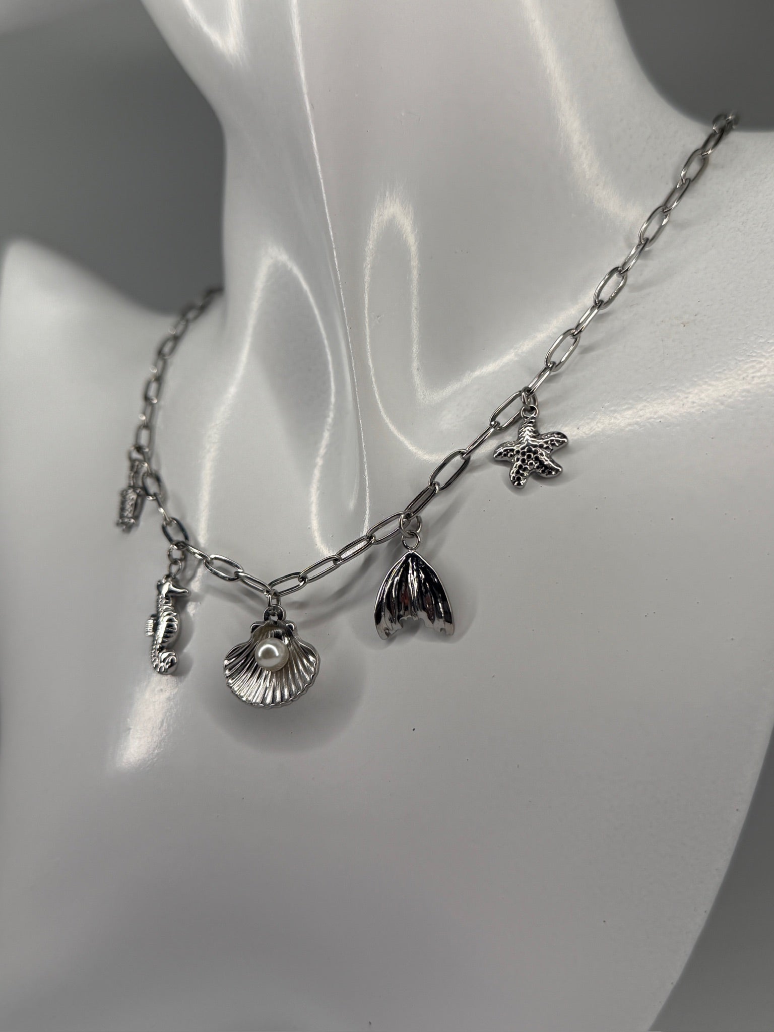 Colar Concha Prateado Zaia Jewelry