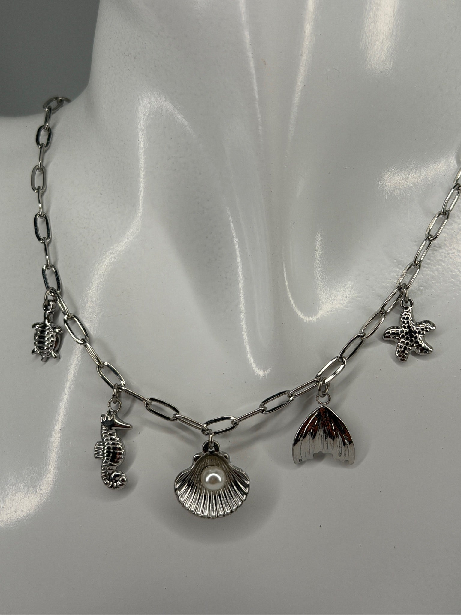 Colar Concha Prateado Zaia Jewelry