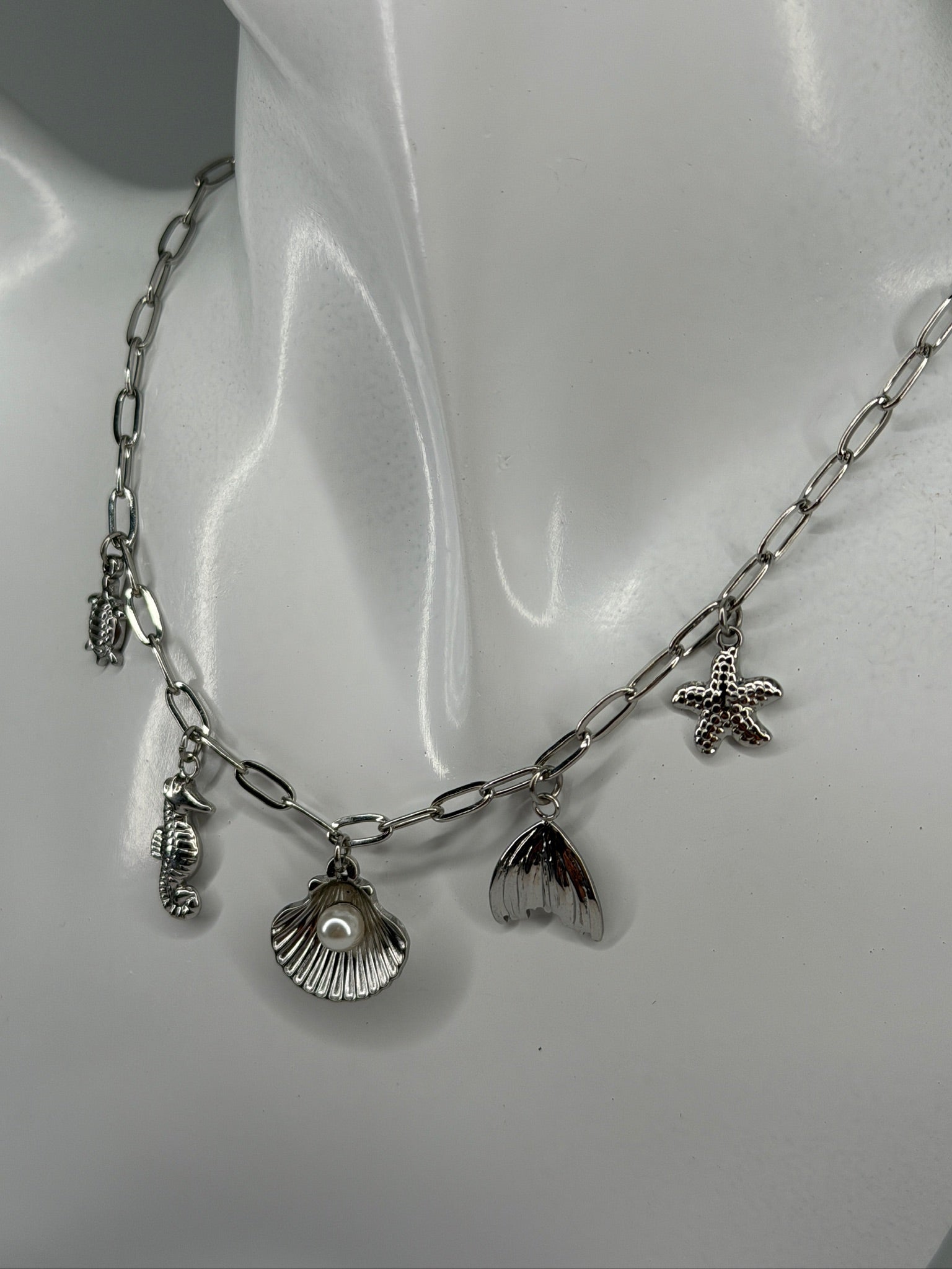 Colar Concha Prateado Zaia Jewelry