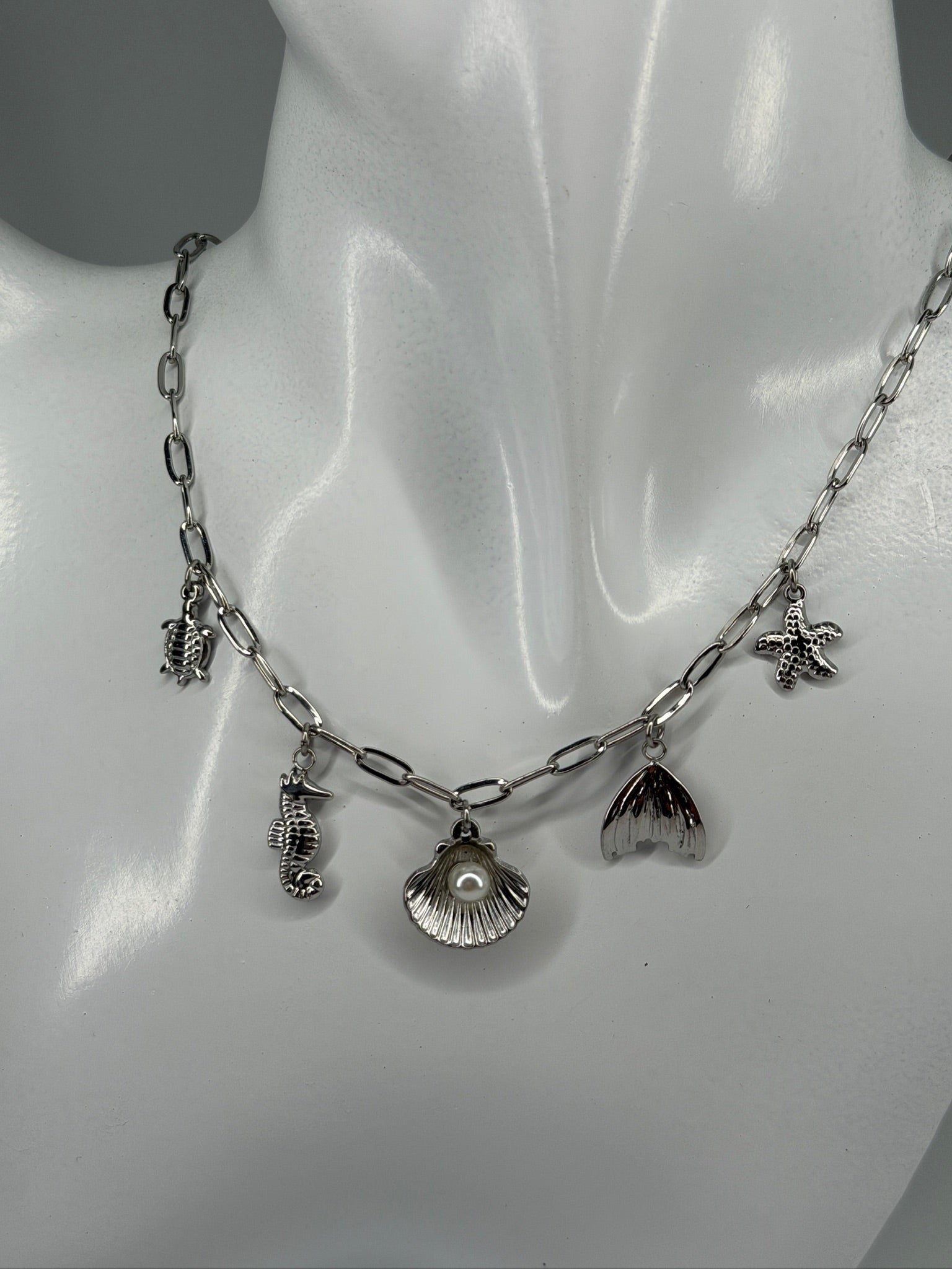 Colar Concha Prateado Zaia Jewelry