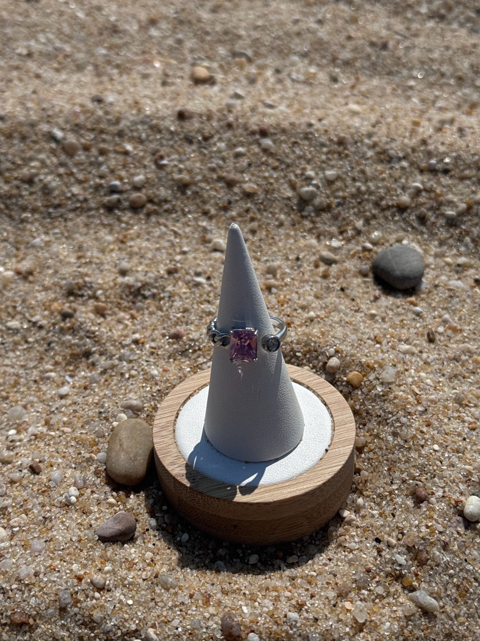 Anel Pedra em Rosa