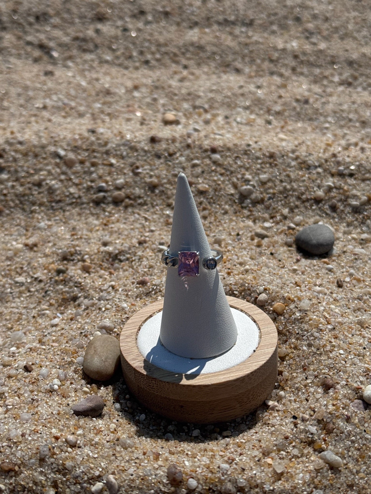 Anel Pedra em Rosa