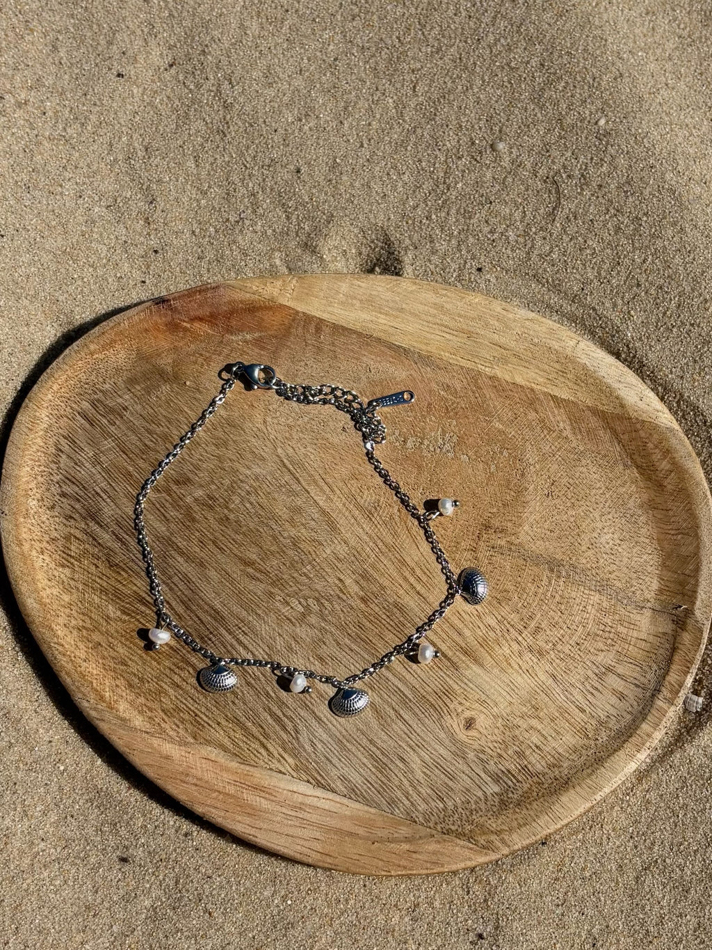 Pulseira de Pe concha prateada CHECK 1